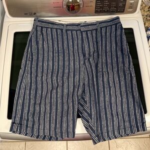 Club Monaco Blue and White Striped Men's Shorts